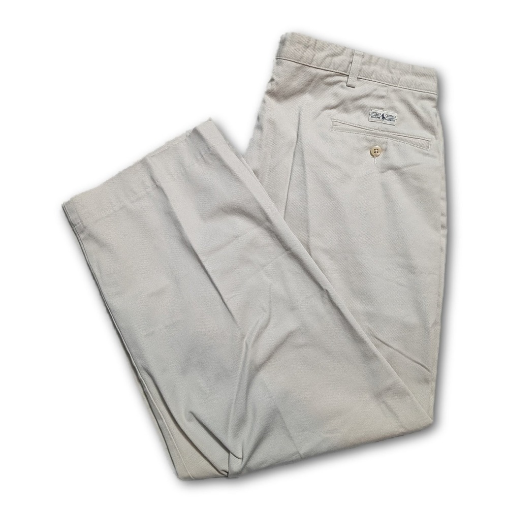 Polo Ralph Lauren Chino Mens Pants Andrew Pant Beige Appx. 36x27 Pony Twill 100%